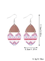 1 Pair Ethnic Style Bohemian Star Stripe Arylic Wood Drop Earrings main image 6