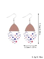 1 Pair Ethnic Style Bohemian Star Stripe Arylic Wood Drop Earrings main image 4