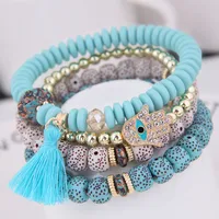 Simple Metal Flash Diamond Eyebrow Palm Multi-layer Bracelet main image 4