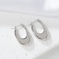 1 Pair Elegant Exaggerated Oversized C Shape Solid Color Twist Hollow Out 304 Stainless Steel 18K Gold Plated Earrings Ear Studs sku image 6