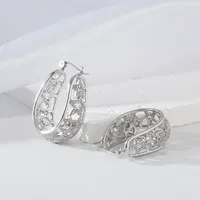 1 Pair Elegant Exaggerated Oversized C Shape Solid Color Twist Hollow Out 304 Stainless Steel 18K Gold Plated Earrings Ear Studs sku image 7