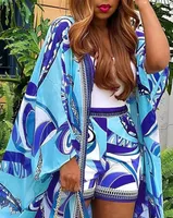 Holiday Daily Beach Women's Streetwear Geometric Polyester Printing Pants Sets Shorts Sets main image 2