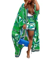 Holiday Daily Beach Women's Streetwear Geometric Polyester Printing Pants Sets Shorts Sets main image 4