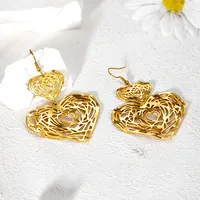 1 Pair Simple Style Classic Style Flower Plating 304 Stainless Steel 304 Stainless Steel 14K Gold Plated Drop Earrings main image 3