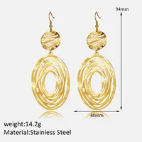 1 Pair Simple Style Classic Style Flower Plating 304 Stainless Steel 304 Stainless Steel 14K Gold Plated Drop Earrings sku image 2