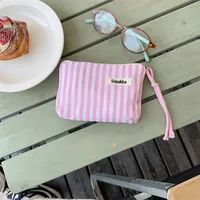 Women's Stripe Canvas Zipper Wallets sku image 3