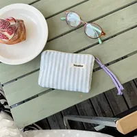 Women's Stripe Canvas Zipper Wallets sku image 2