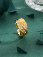 Copper 18K Gold Plated Inlay Irregular Zircon Rings main image 1