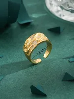 Copper 18K Gold Plated Inlay Irregular Zircon Rings main image 5