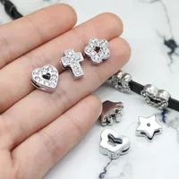 1 Piece Alloy Rhinestones Heart Shape Beads main image 2