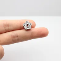 1 Piece Alloy Rhinestones Heart Shape Beads sku image 3