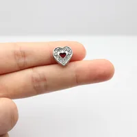 1 Piece Alloy Rhinestones Heart Shape Beads sku image 7