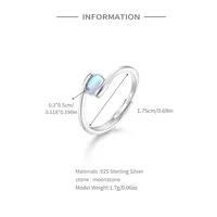 Sterling Silver Sweet Plating Inlay Geometric Zircon Open Rings main image 9
