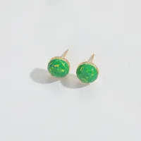 1 Pair Vintage Style Simple Style Round Plating Copper 14K Gold Plated Ear Studs sku image 4