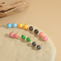 1 Pair Vintage Style Simple Style Round Plating Copper 14K Gold Plated Ear Studs main image 1