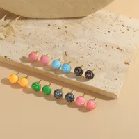 1 Pair Vintage Style Simple Style Round Plating Copper 14K Gold Plated Ear Studs main image 5