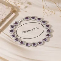 Wholesale Romantic Shiny Heart Shape Copper Inlay 18K Gold Plated Zircon Bracelets main image 6