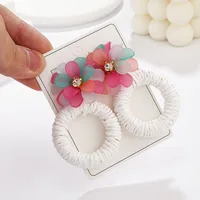 1 Pair Vacation Beach Sweet Circle Flower Arylic Raffia Hoop Earrings main image 8