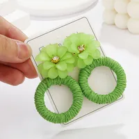 1 Pair Vacation Beach Sweet Circle Flower Arylic Raffia Hoop Earrings main image 5
