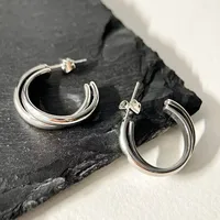 1 Pair Simple Style Classic Style Solid Color Plating Titanium Steel Gold Plated Earrings sku image 2