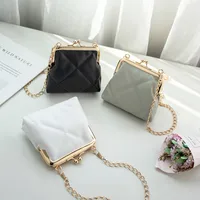 Women's Small Pu Leather Solid Color Lingge Classic Style Streetwear Lock Clasp Cosmetic Bag main image 4
