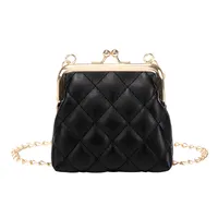 Women's Small Pu Leather Solid Color Lingge Classic Style Streetwear Lock Clasp Cosmetic Bag main image 3