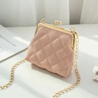 Women's Small Pu Leather Solid Color Lingge Classic Style Streetwear Lock Clasp Cosmetic Bag sku image 3