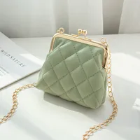 Women's Small Pu Leather Solid Color Lingge Classic Style Streetwear Lock Clasp Cosmetic Bag sku image 4