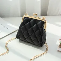 Women's Small Pu Leather Solid Color Lingge Classic Style Streetwear Lock Clasp Cosmetic Bag sku image 6