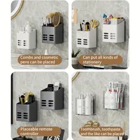 Home Bathroom Cosmetic Shelf, Wall-Mounted Bathroom Toothpaste Comb Storage Shaver Rack main image 1