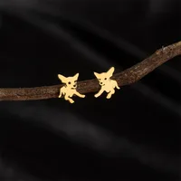 1 Pair Sweet Simple Style Artistic Dog Polishing 304 Stainless Steel 18K Gold Plated Ear Studs main image 1