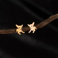 1 Pair Sweet Simple Style Artistic Dog Polishing 304 Stainless Steel 18K Gold Plated Ear Studs main image 4