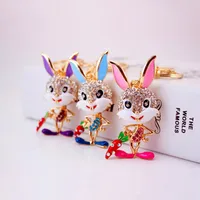 Cute Rabbit Zinc Alloy Plating Inlay Rhinestones Women's Bag Pendant Keychain main image 1