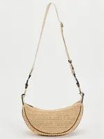 Women's Medium Straw Solid Color Vacation Streetwear Weave Magnetic Buckle Underarm Bag sku image 1