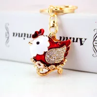 Cute Chicken Zinc Alloy Plating Inlay Rhinestones Unisex Bag Pendant Keychain main image 1