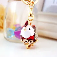 Cute Chicken Zinc Alloy Plating Inlay Rhinestones Unisex Bag Pendant Keychain main image 3