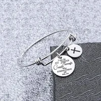 304 Stainless Steel Ferroalloy Silver Plated Hip-Hop Simple Style Commute Cross Letter Bangle main image 5