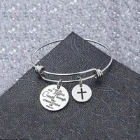 304 Stainless Steel Ferroalloy Silver Plated Hip-Hop Simple Style Commute Cross Letter Bangle main image 1