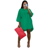 Women's Regular Dress Simple Style Turndown 3/4 Length Sleeve Solid Color Knee-Length Daily main image 2