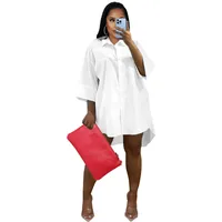 Women's Regular Dress Simple Style Turndown 3/4 Length Sleeve Solid Color Knee-Length Daily main image 4