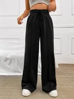 Women's Holiday Daily Simple Style Solid Color Full Length Contrast Binding Casual Pants Straight Pants main image 2