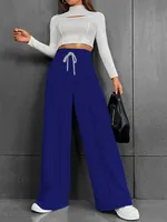 Women's Holiday Daily Simple Style Solid Color Full Length Contrast Binding Casual Pants Straight Pants main image 3
