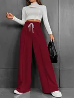 Women's Holiday Daily Simple Style Solid Color Full Length Contrast Binding Casual Pants Straight Pants main image 4