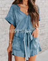 Women's Short Sleeve Bodysuits Streetwear Solid Color sku image 2