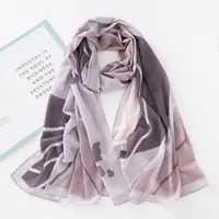 Women's Retro Simple Style Digital Printing Chiffon Scarf sku image 2