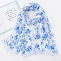 Women's Retro Simple Style Digital Printing Chiffon Scarf sku image 9