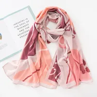 Women's Retro Simple Style Digital Printing Chiffon Scarf sku image 30