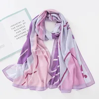 Women's Retro Simple Style Digital Printing Chiffon Scarf sku image 3