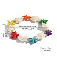 Hip-Hop Vintage Style Simple Style Tortoise Starfish Shell Beaded Knitting Women's Bracelets main image 3