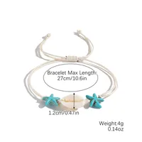 Hip-Hop Vintage Style Simple Style Tortoise Starfish Shell Beaded Knitting Women's Bracelets main image 5